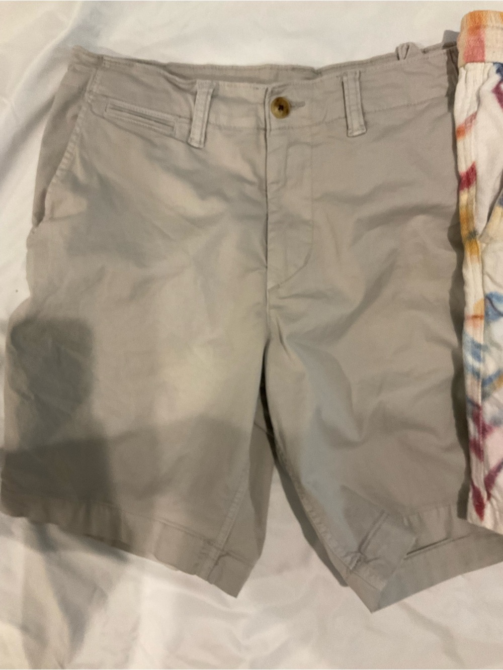 American Eagle Outfitters Light Khaki Flat-Front Shorts